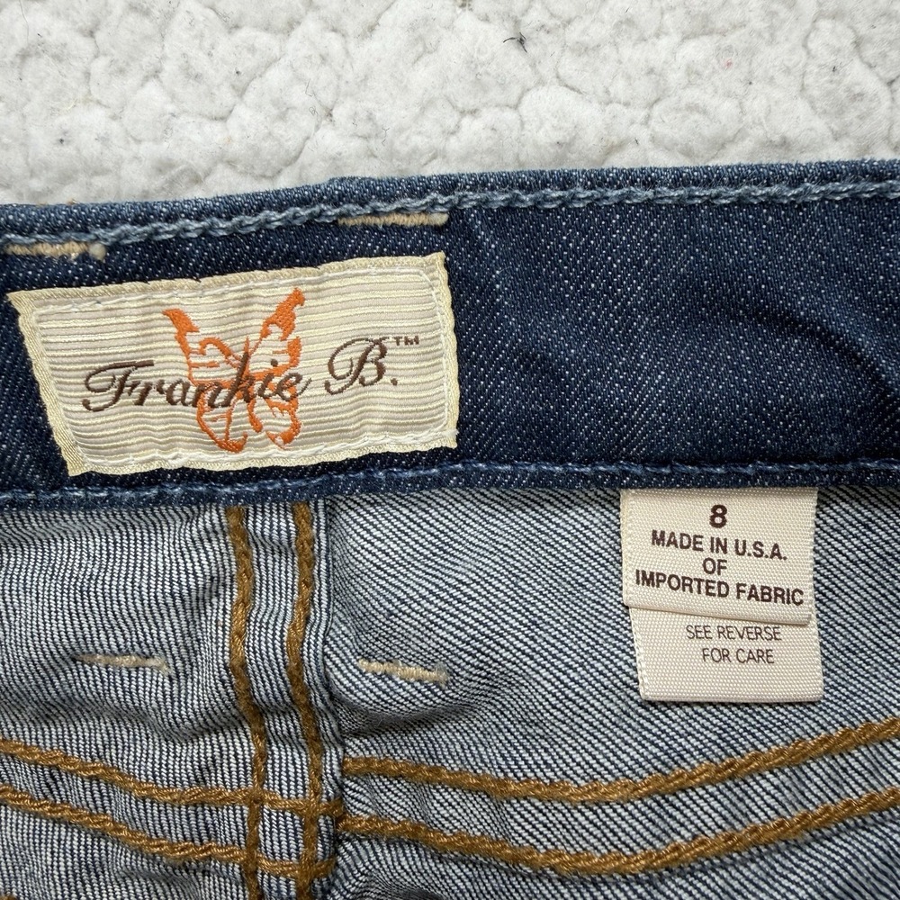 Frankie B Bootcut Jeans Women's 8 (32x30) USA Y2K Boho Western Flare Low Rise - Picture 7 of 14